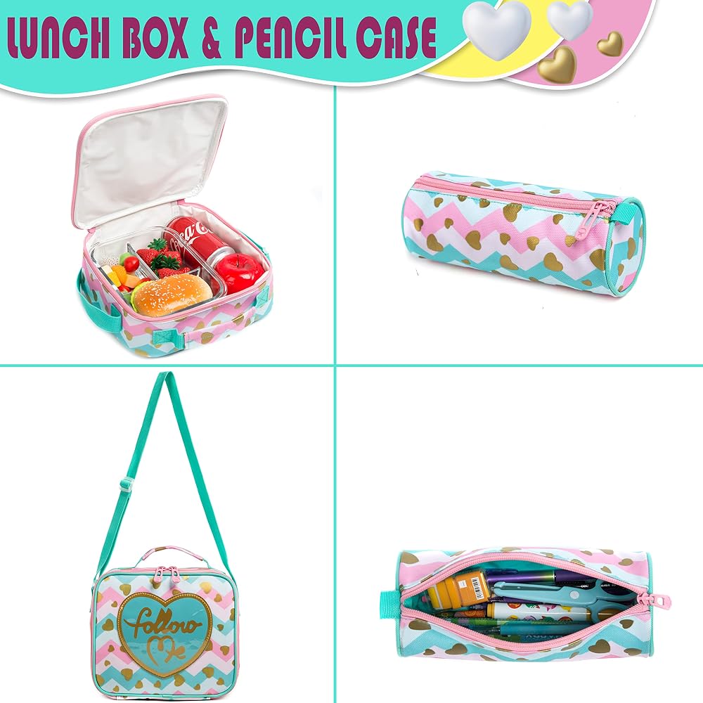 Jasminestar heart pattern follow me 3pc trolley set