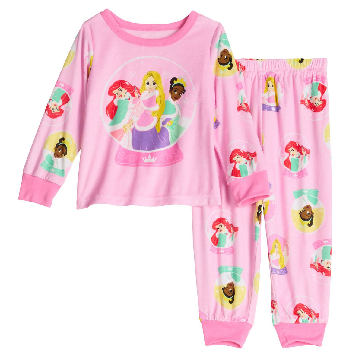 Disney Princess girls pink soft 2pc pajamas set