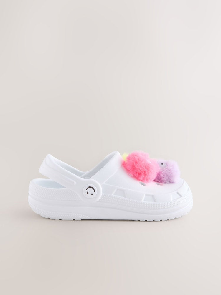 Next white monster fluffy crocs