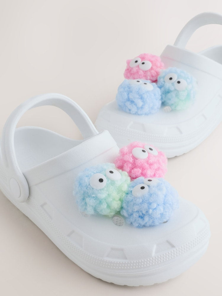 Next white monster pom pom crocs