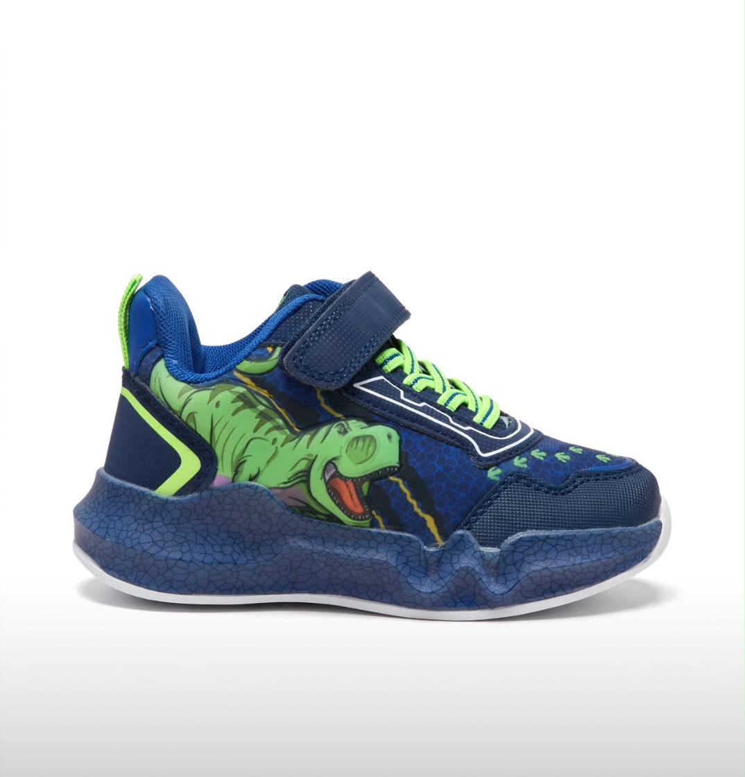 Bless box dinosaur navy blue and green boys sneakers