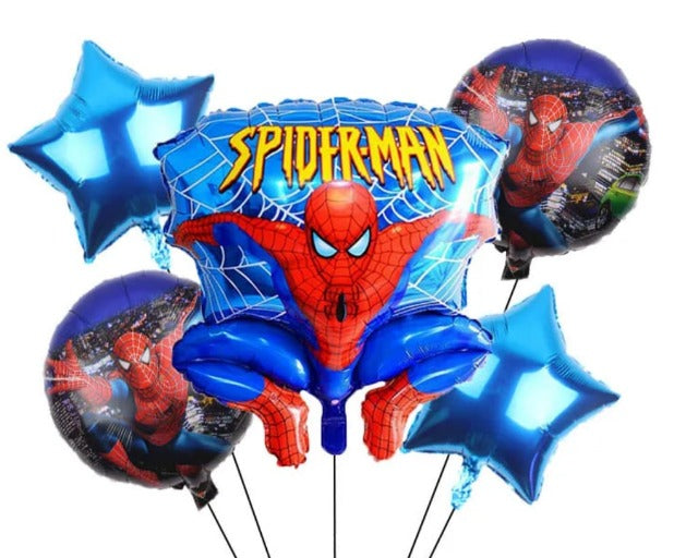 Spider-Man Blue Foil Balloon 5pc Set