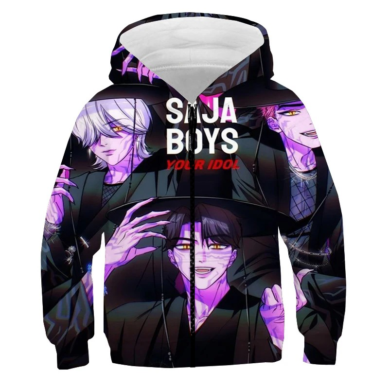 Kpop demon hunters SAJA boys Idol hoodie (Zipper)