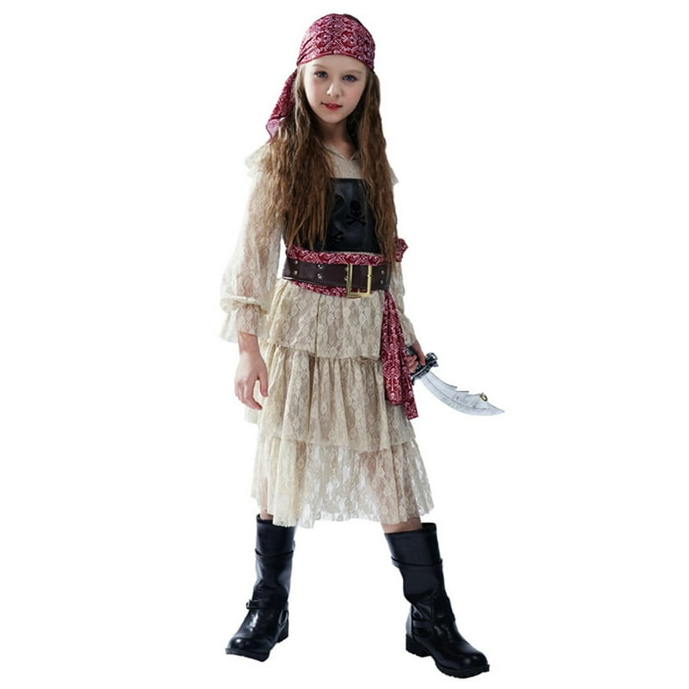 Girls Pirate Dress Costume Cosplay Halloween Carnival Kids - Preppy Kids (Grand Bazaar)