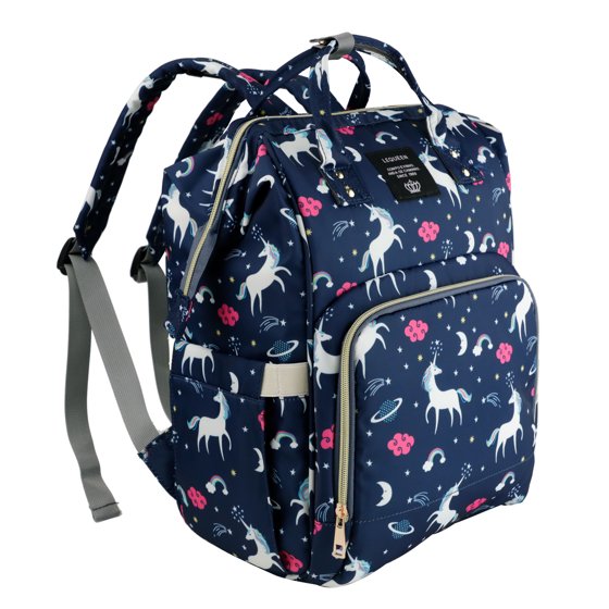 Le Queen Unicorn Bucket Mummy Baby Bucket Bag (Blue) - Preppy Kids (Grand Bazaar)