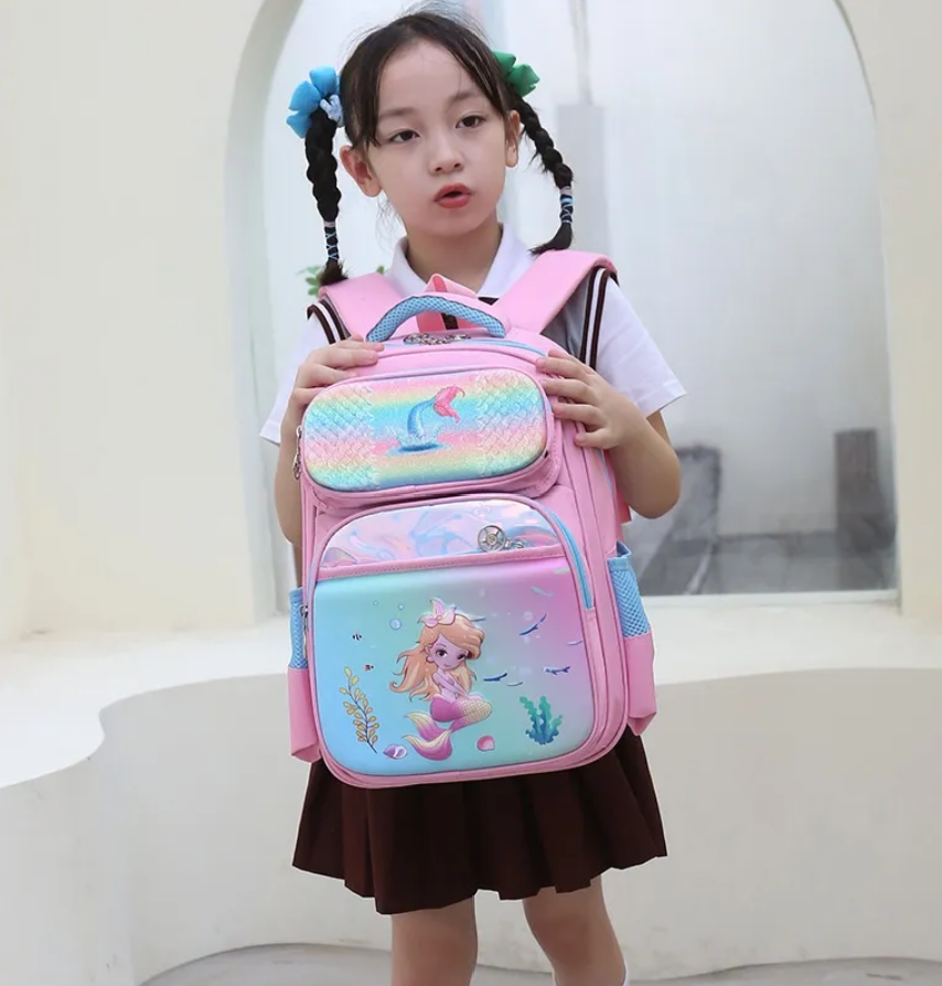 Mermaid under the sea Pink (1st year to Standard 1) backpack - Preppy Kids (Grand Bazaar)