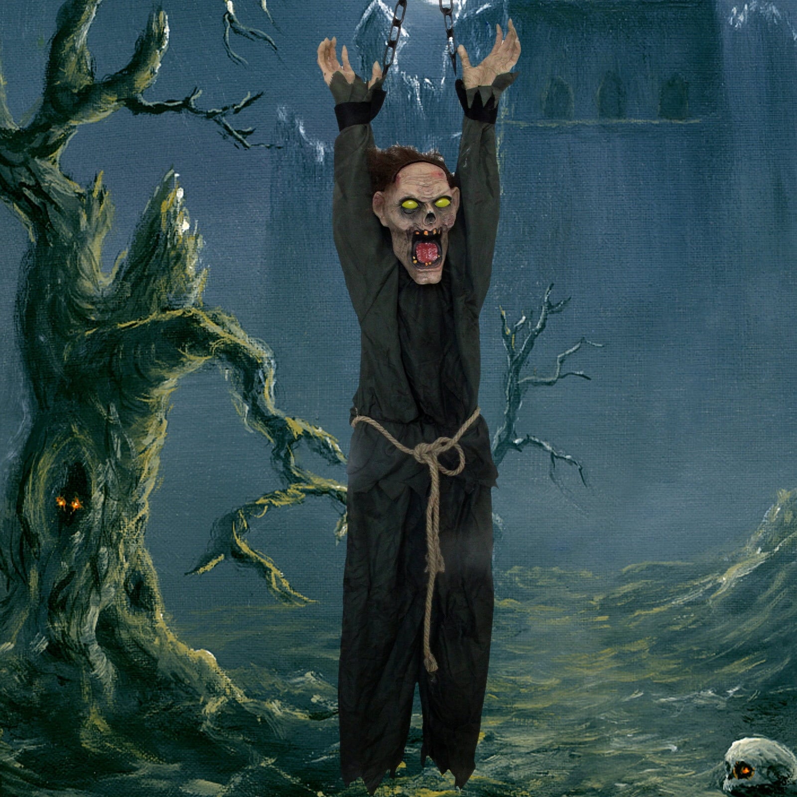 Hanging Shaking Writhing Zombie Halloween Props - Preppy Kids (Grand Bazaar)