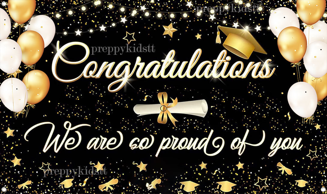 Congratulations "We Are So Proud of You) Graduation School Photo Banner - Preppy Kids (Grand Bazaar)