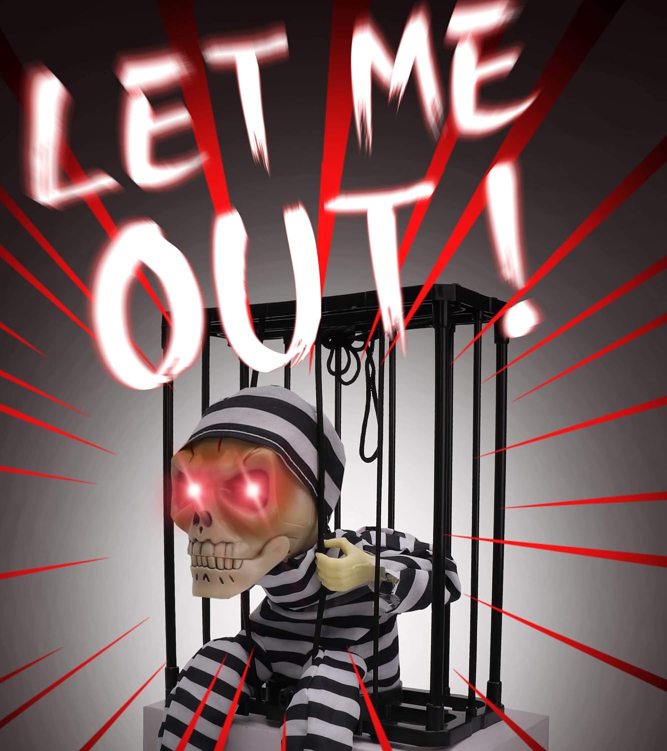Prisoner Skully Motion Sensor Hanging Ghost Halloween - Preppy Kids (Grand Bazaar)