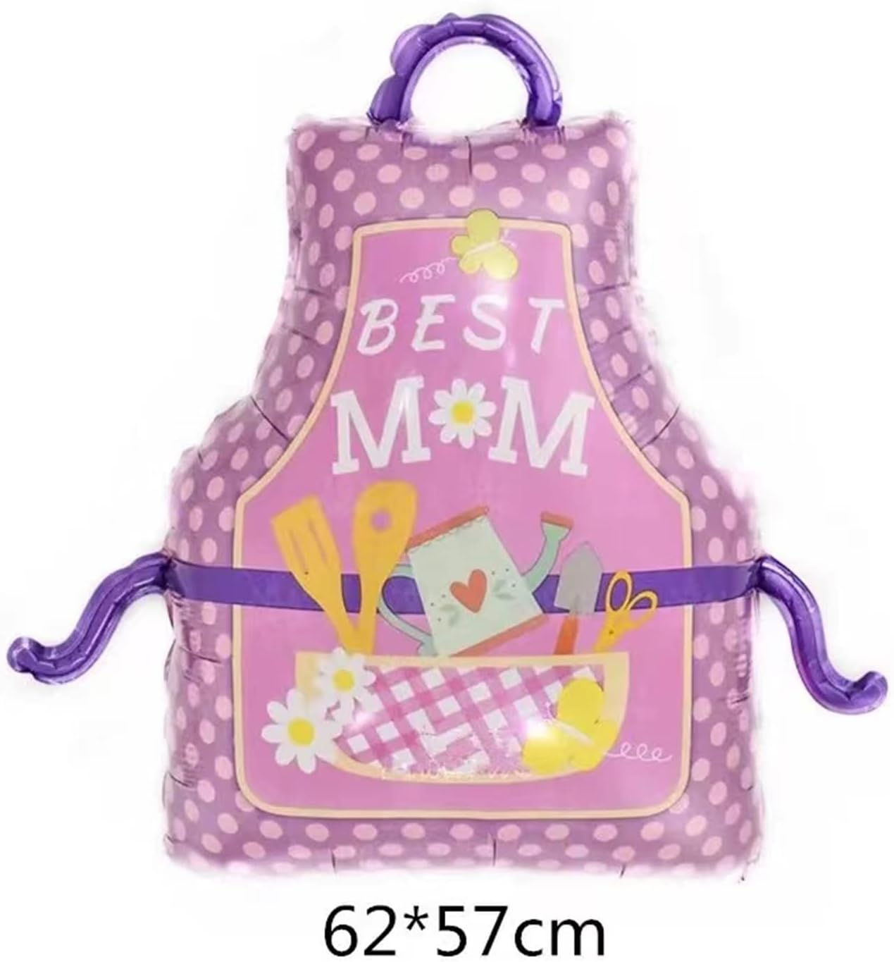 Mothers Day Best Mom Foil Balloon Apron - Preppy Kids (Grand Bazaar)