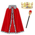 3pc King Fancy Crown, Cloak Cape Tiara Gold with Sceptre (Wand ) - Preppy Kids (Grand Bazaar)