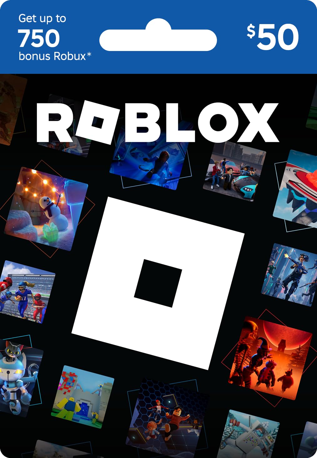 Roblox Gift Cards 50USD (Physical) (Get Up To 750 Bonus Robux)