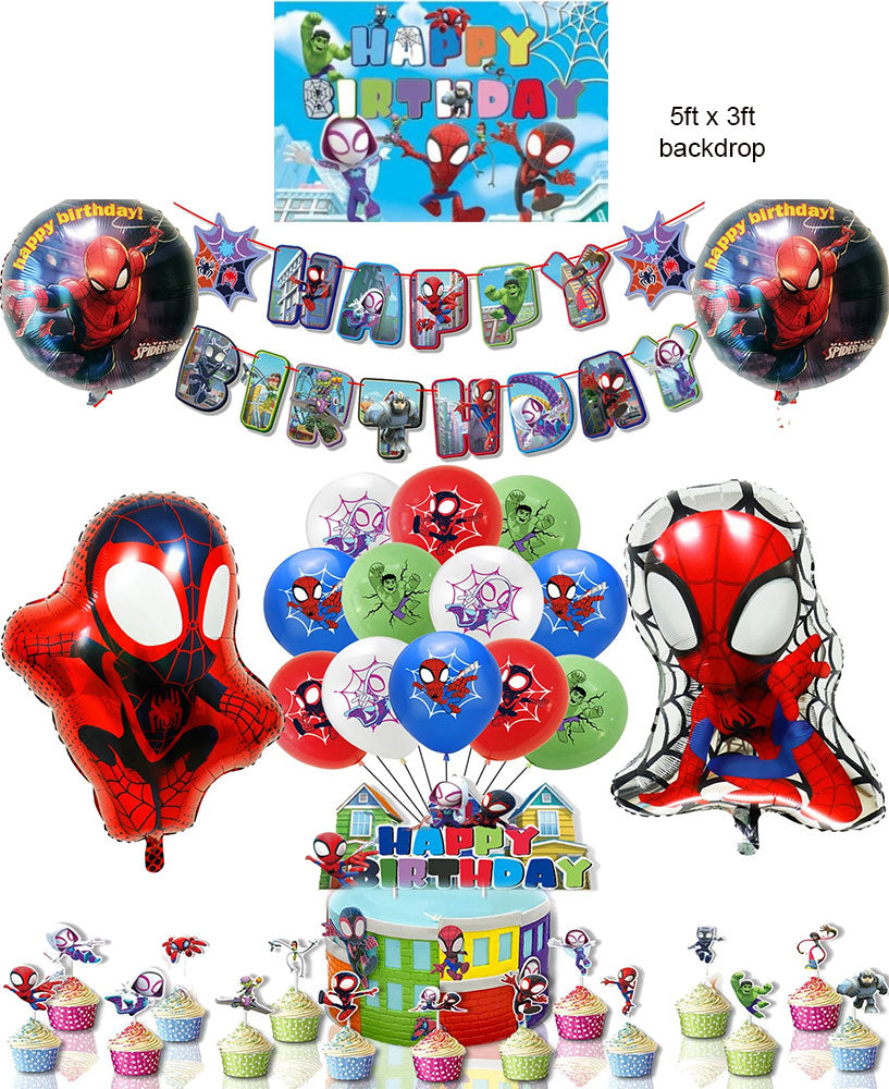 Spidey and His Amazing Friends Party Package with Backdrop