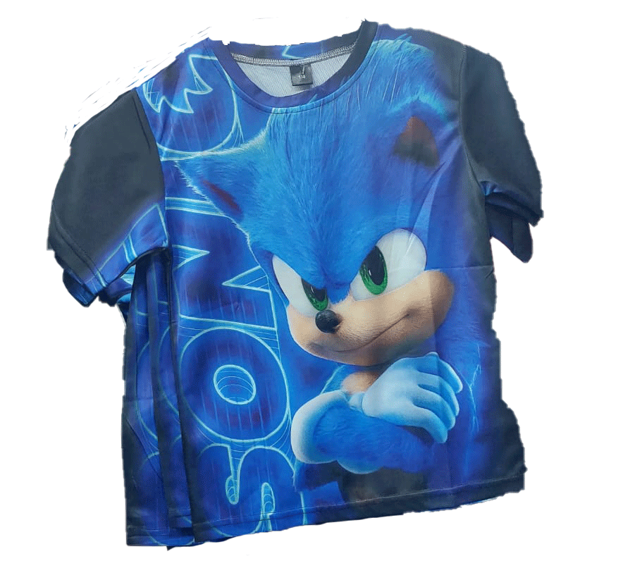 Sonic 3D Fury God Hedgehog fusion Tshirt (black sleeves) - Preppy Kids (Grand Bazaar)