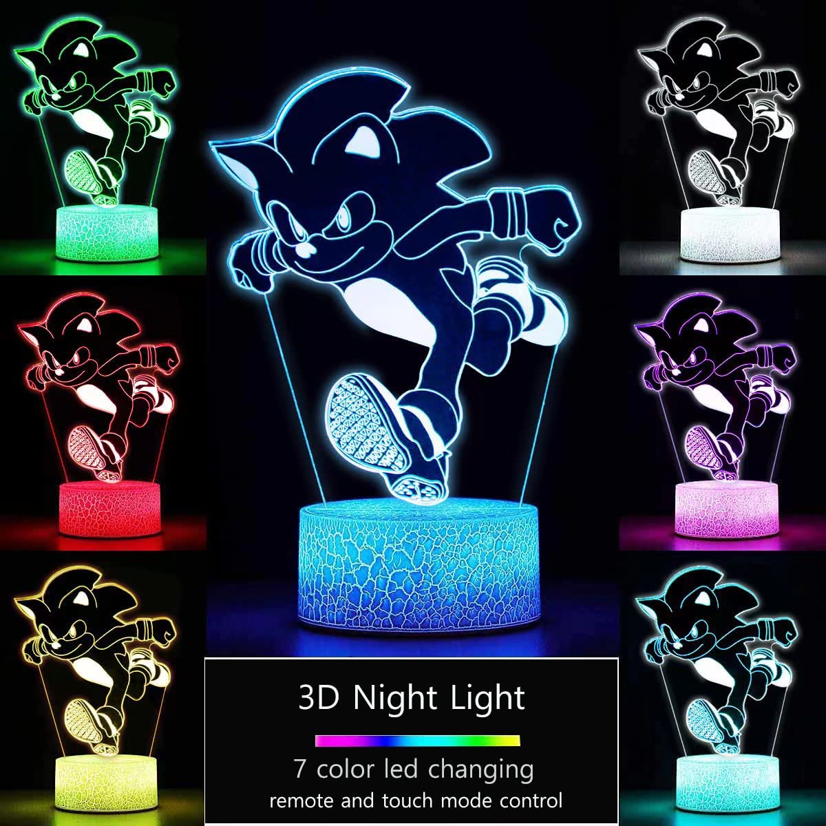 Sonic Robot Night Lamps (16 Colors Changing) Acrylic - Preppy Kids (Grand Bazaar)