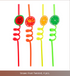 Straws Fruits 4pc set - Preppy Kids (Grand Bazaar)