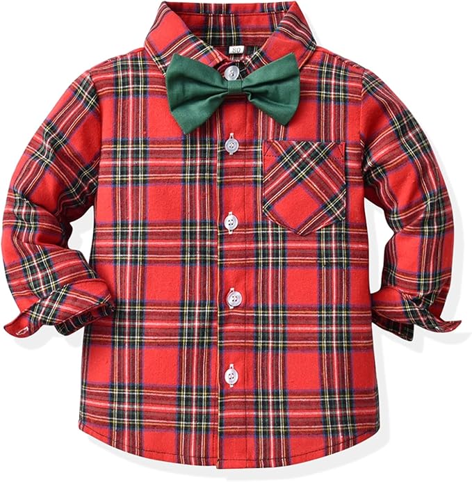 Christmas green pants Gentleman Toddler outfit with bow tie suspender overall pants - Preppy Kids (Grand Bazaar)