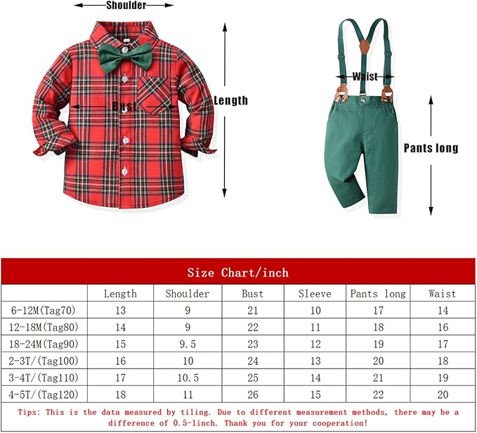 Christmas green pants Gentleman Toddler outfit with bow tie suspender overall pants - Preppy Kids (Grand Bazaar)