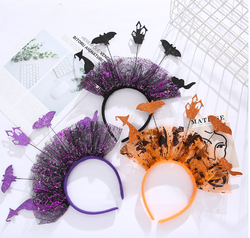 Halloween Bat Mesh Headband (1PC)
