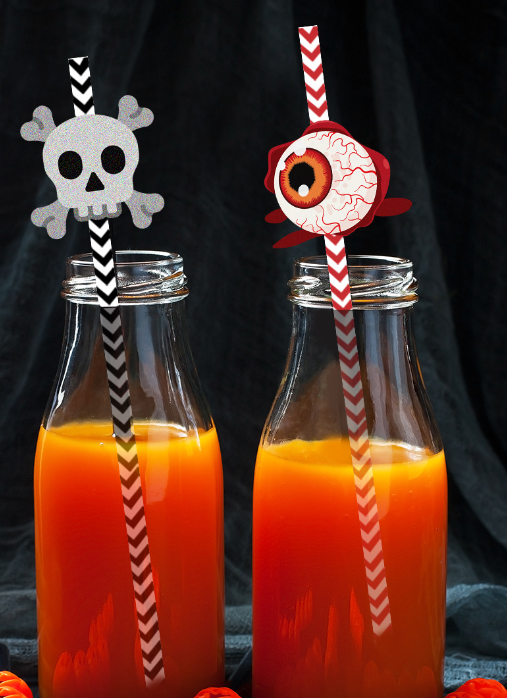 Halloween Theme Disposable Straws - Preppy Kids (Grand Bazaar)