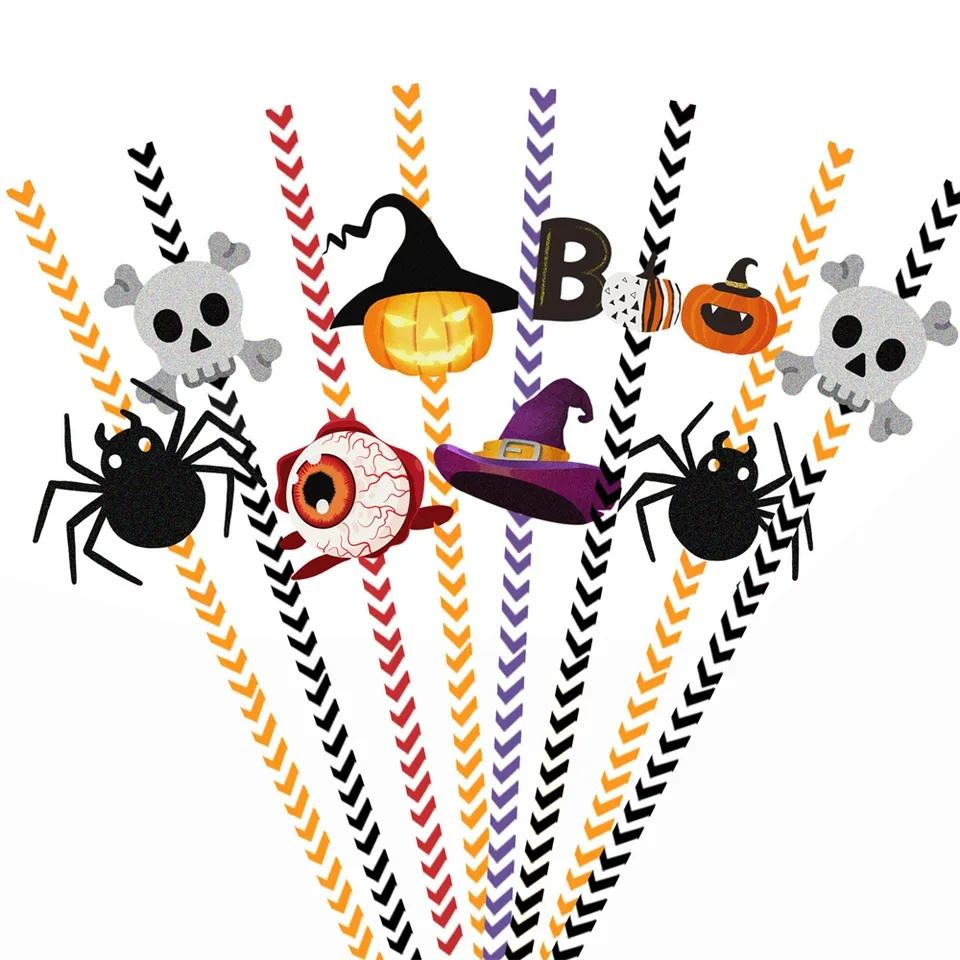 Halloween Theme Disposable Straws - Preppy Kids (Grand Bazaar)
