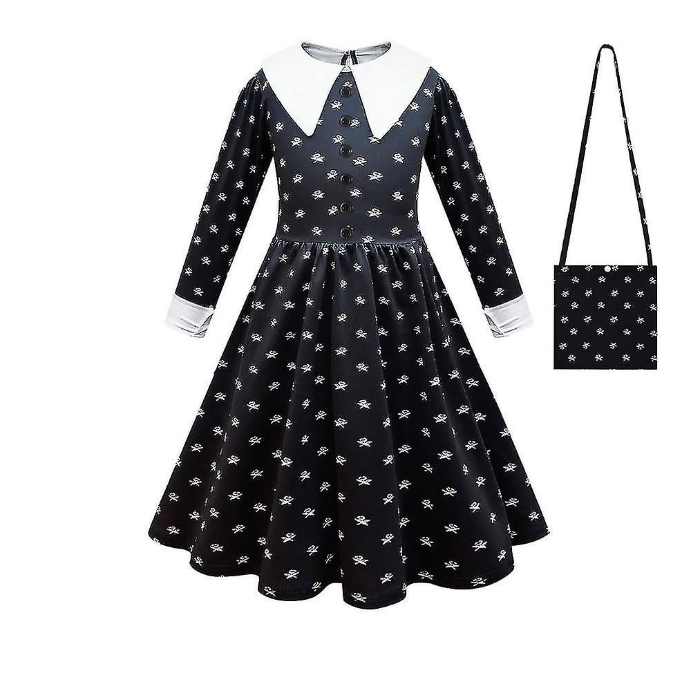Wednesday Fancy Dress Vintage Outfit costume Cosplay (with bag - Preppy Kids (Grand Bazaar)