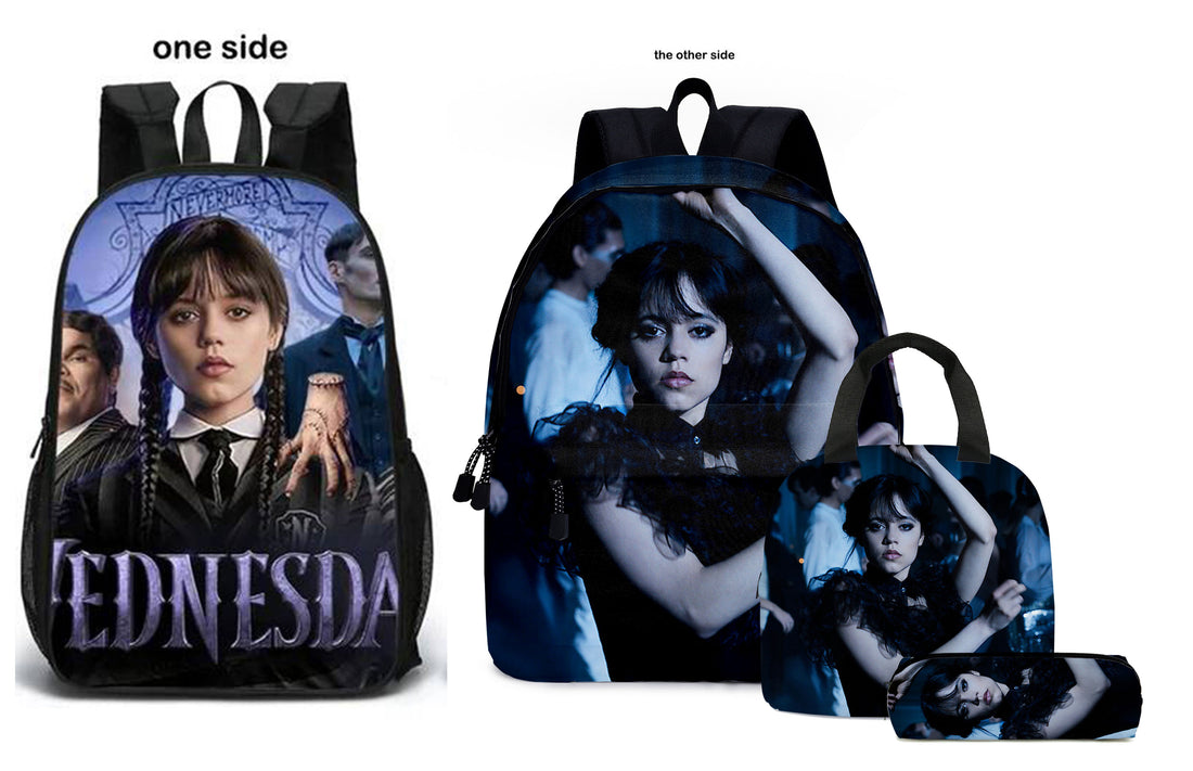 Wednesday 2nd edition 2 sided print backpack set (3PC) (17 inch size)