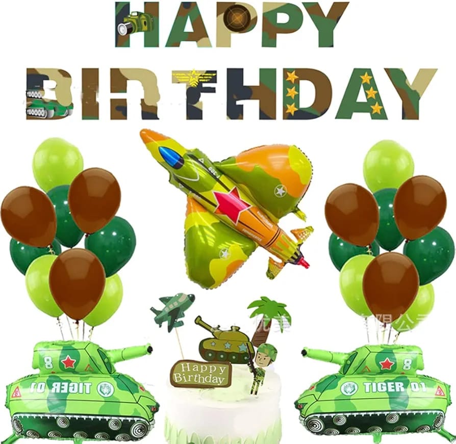 Camouflage Army solider party decoration package - Preppy Kids (Grand Bazaar)