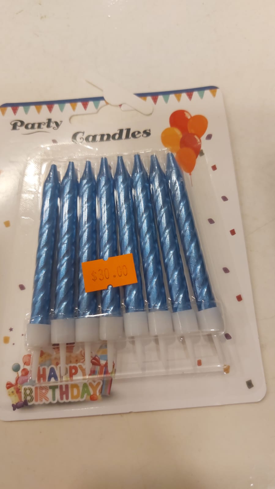 Blue party candles (8 pcs) - Preppy Kids (Grand Bazaar)