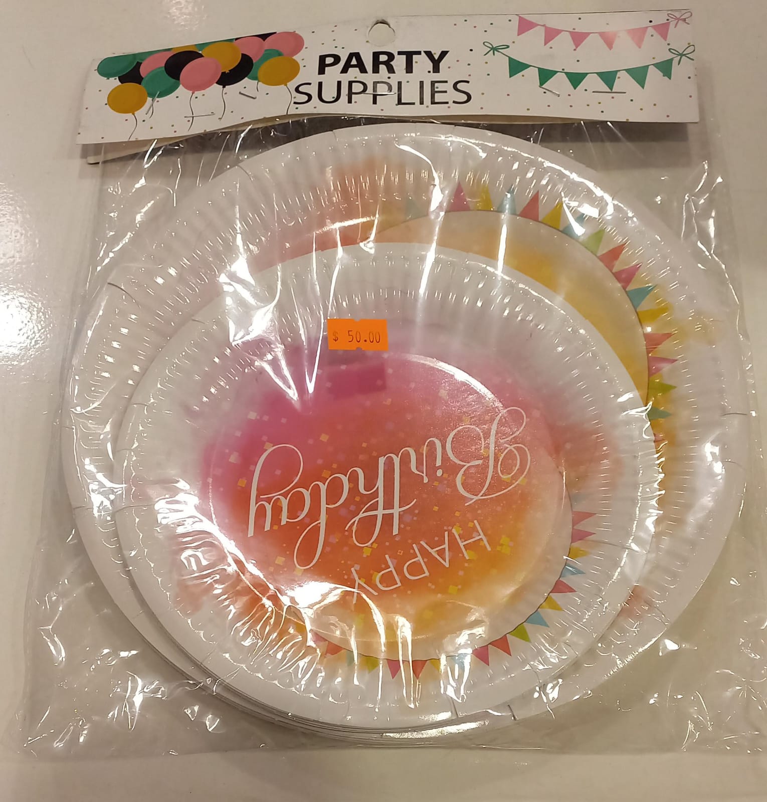 20 plates Happy Birthday White - Preppy Kids (Grand Bazaar)