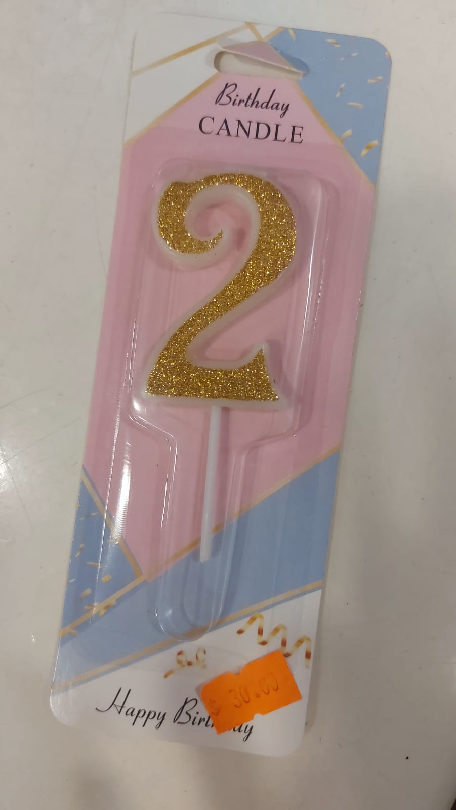 Gold Glitter Candles white stick 0 to 9 - Preppy Kids (Grand Bazaar)