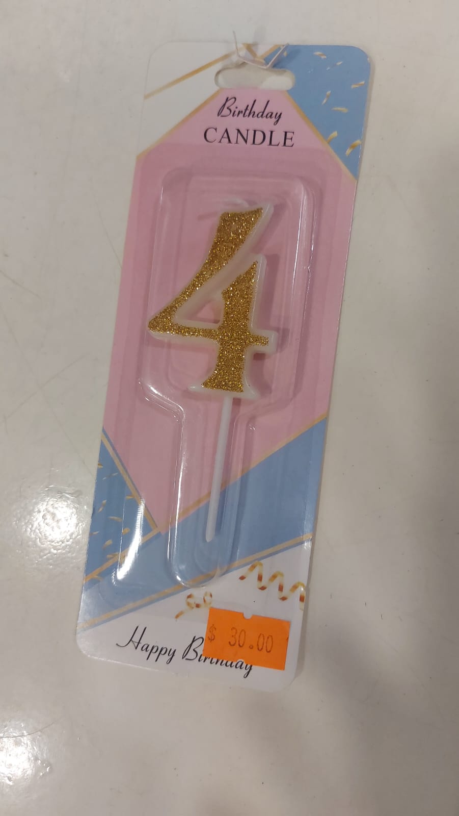Gold Glitter Candles white stick 0 to 9 - Preppy Kids (Grand Bazaar)