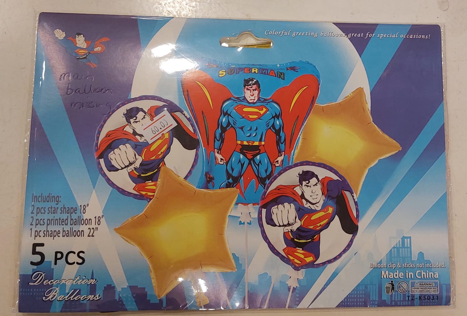 Superman 5PC Foil Balloon Set - Preppy Kids (Grand Bazaar)