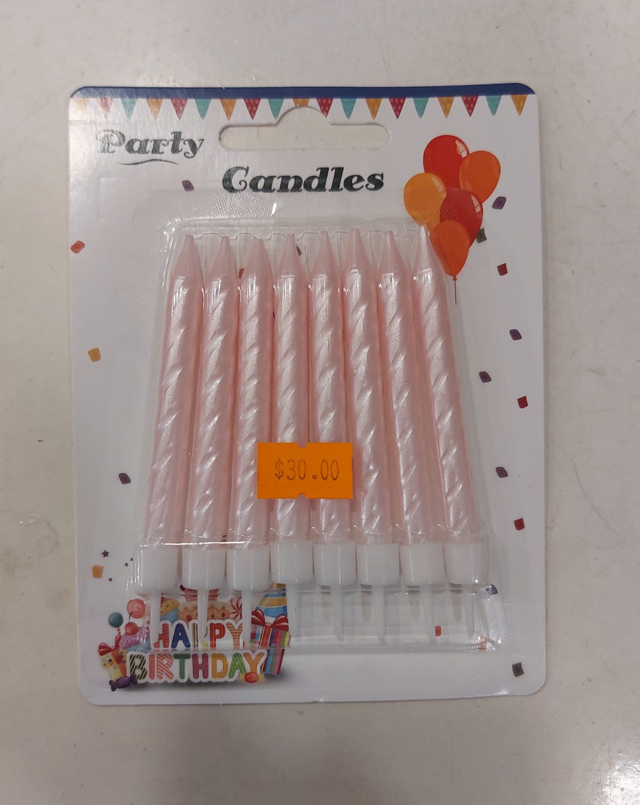 Light Pink Party Candles (8 pcs) - Preppy Kids (Grand Bazaar)
