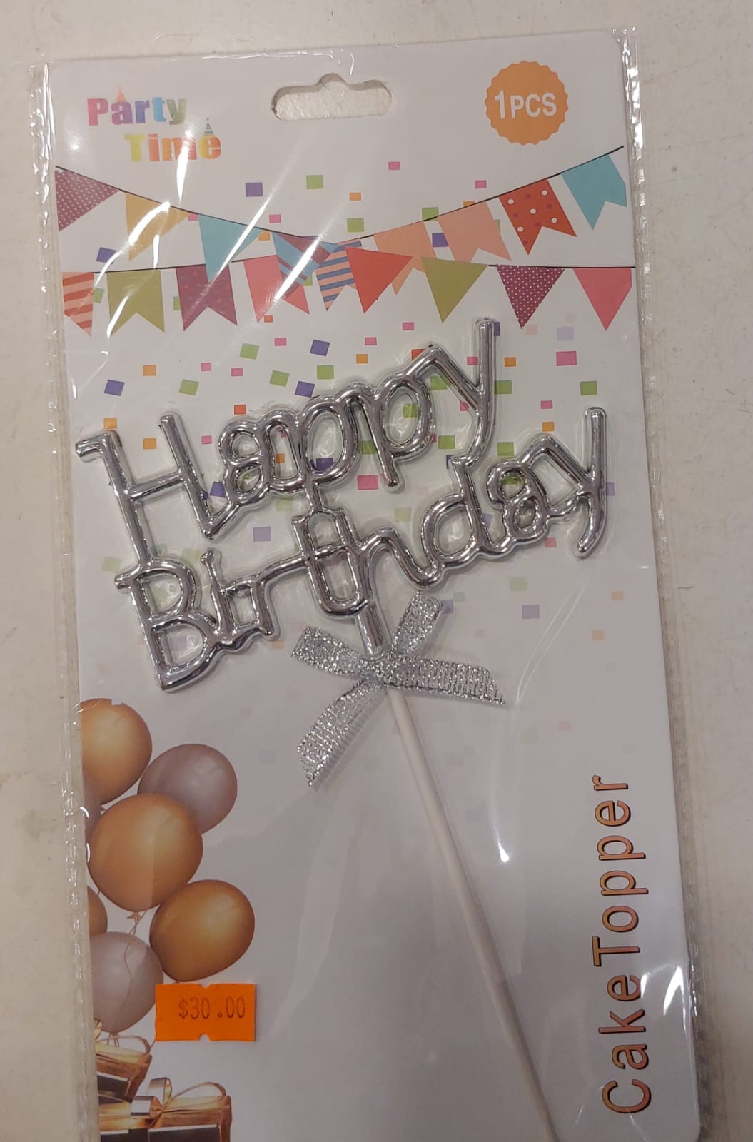 Happy Birthday Silver Candle - Preppy Kids (Grand Bazaar)