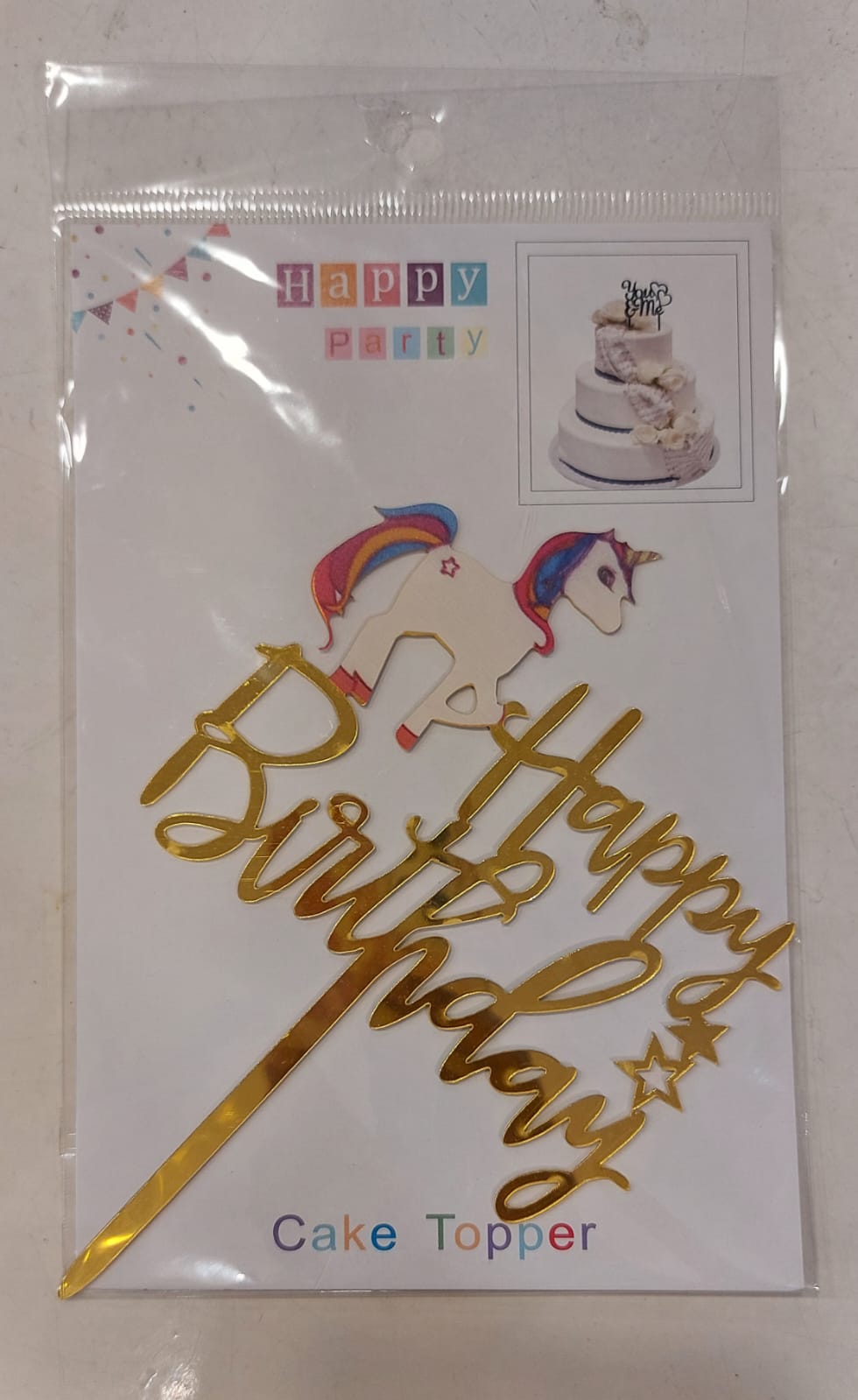 Happy Birthday mini unicorn cake topper - Preppy Kids (Grand Bazaar)