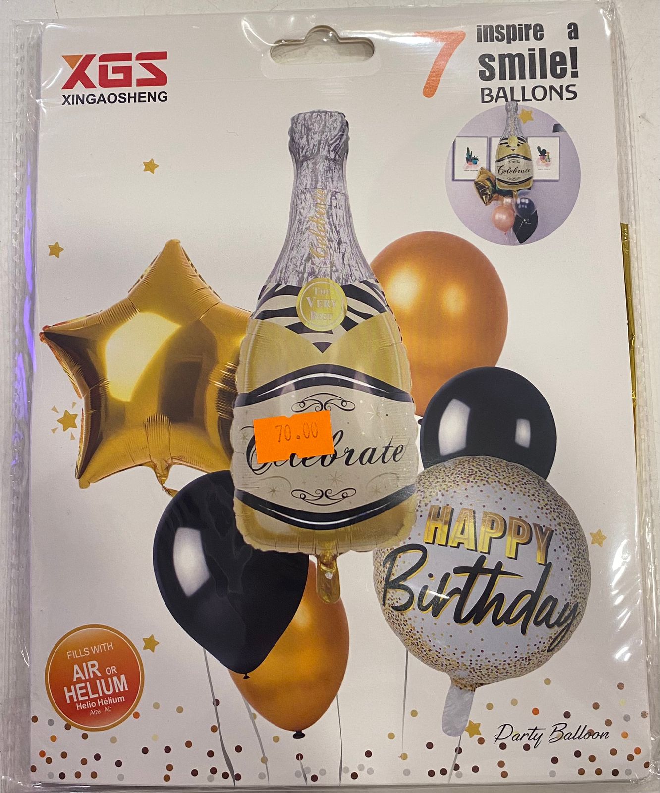 HBD Gold Celebrate Foil Balloon Set Happy Birthday - Preppy Kids (Grand Bazaar)