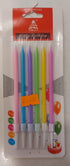 6pc multi colour candles - Preppy Kids (Grand Bazaar)