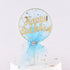 Happy Birthday Gold cake topper (Blue netting) - Preppy Kids (Grand Bazaar)