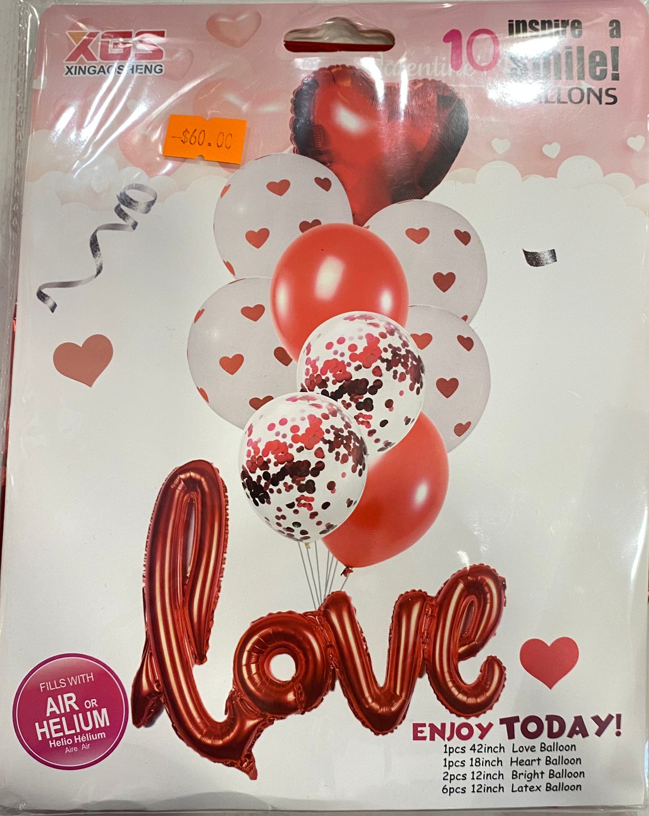 Valentines Day 10pc Red heart balloon set - Preppy Kids (Grand Bazaar)