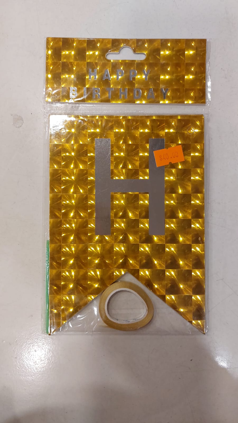 Gold HBD Mirror banner - Preppy Kids (Grand Bazaar)