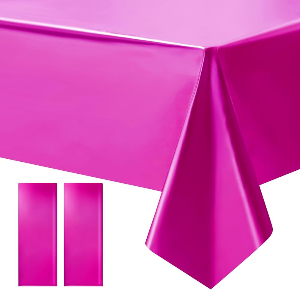 Metallic Tablecloth Disposable Foil Tablecloth Waterproof Shiny Plastic Table Cover Wedding Anniversary Birthday Party Decoration - Preppy Kids (Grand Bazaar)