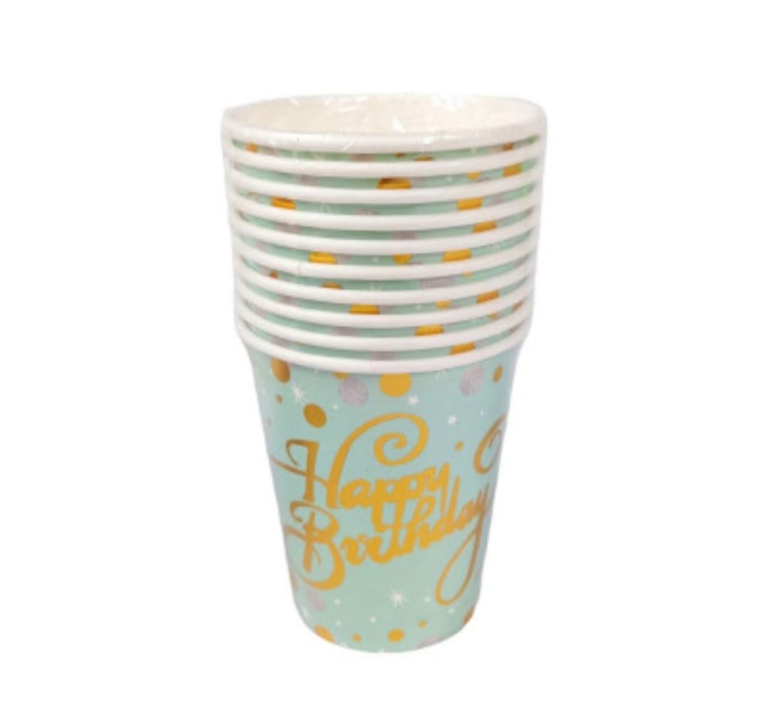 Light Blue Happy Birthday Cup - Preppy Kids (Grand Bazaar)