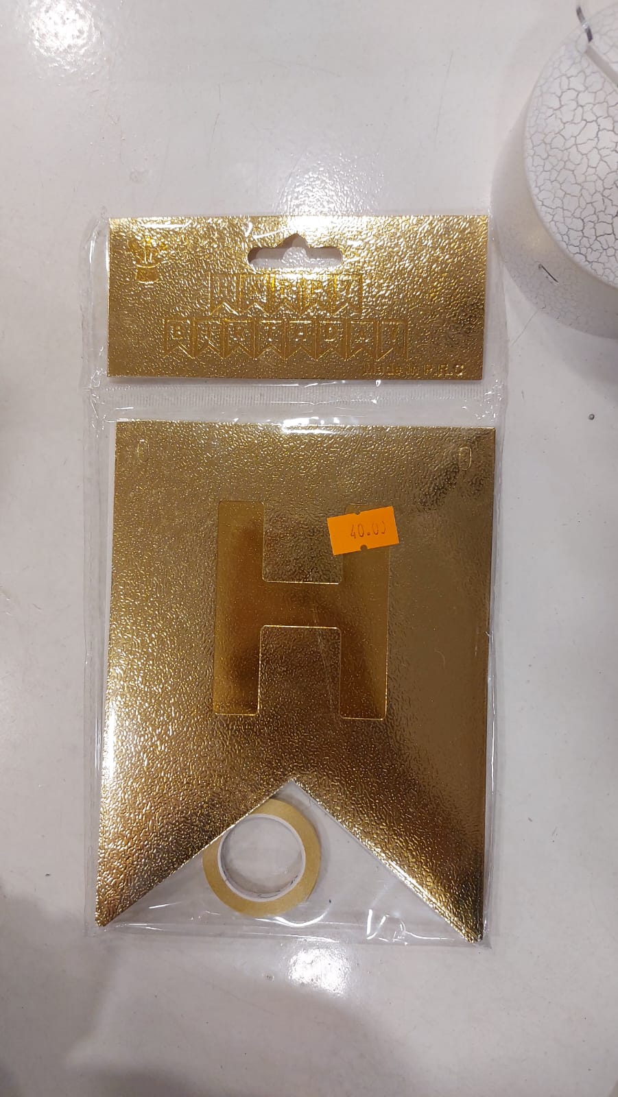 Gold Textured Happy Birthday Banner - Preppy Kids (Grand Bazaar)