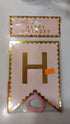 Light Pink & Gold border Banner Happy Birathday - Preppy Kids (Grand Bazaar)