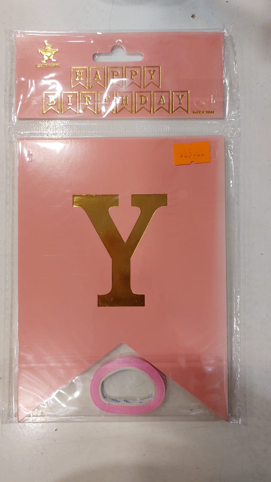 Light Pink Banner Happy Birathday - Preppy Kids (Grand Bazaar)