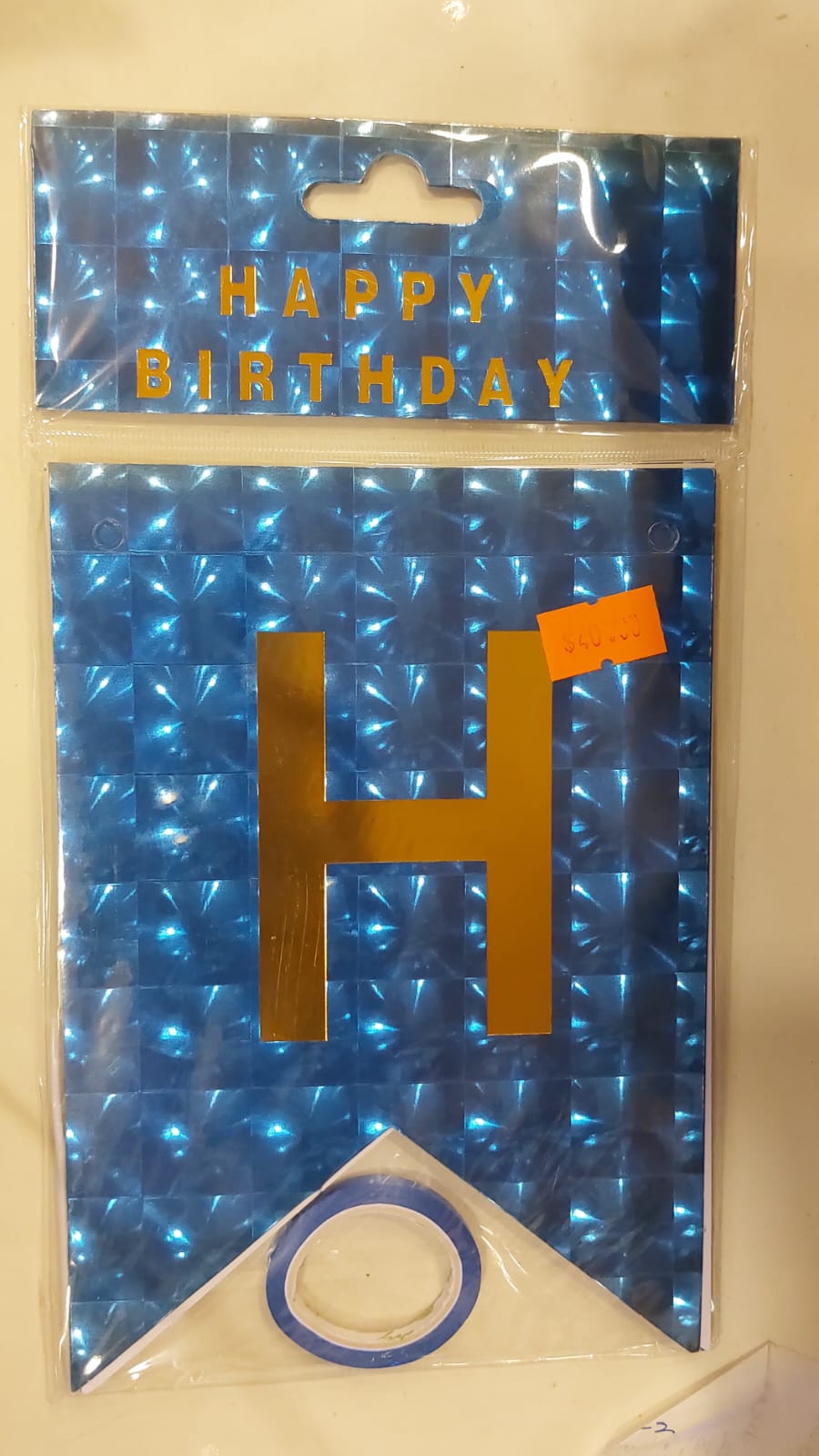 Mirror Blue Banner Happy Birthday - Preppy Kids (Grand Bazaar)