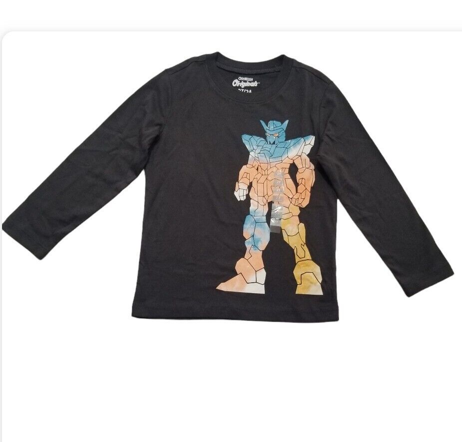 Blue&Orange Transformer Black Long Sleeve