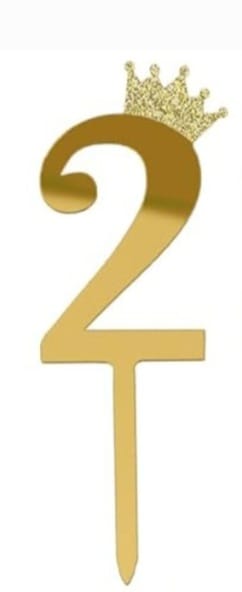 Gold 2D Crown Cake Toppers 2 - Preppy Kids (Grand Bazaar)