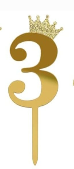 Gold 2D Crown Cake Toppers 3 - Preppy Kids (Grand Bazaar)